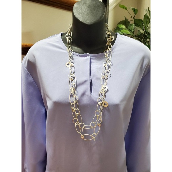 East Essence Blue Polyester Plain Koshibo Long Sleeve Knee Length Abaya Dress XL - Picture 2 of 11